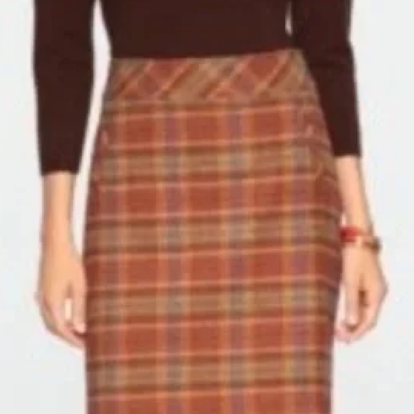 EUC Talbots Tweed Plaid Wool Mini A-line Skirt Size 12 - Picture 1 of 9